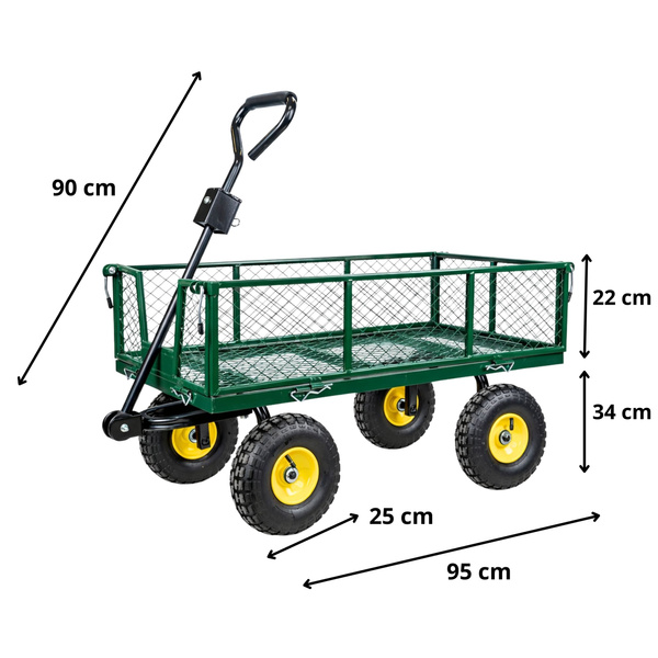 Foldable Garden Transport Cart Steel Trailer 200 kg