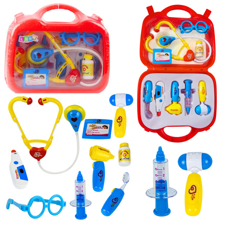 Little Doctor Set in a Suitcase Medical Accessories Lights 9 pcs.