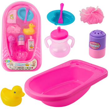 Puppenbadeset Badewannen-Badezubehör Rosa