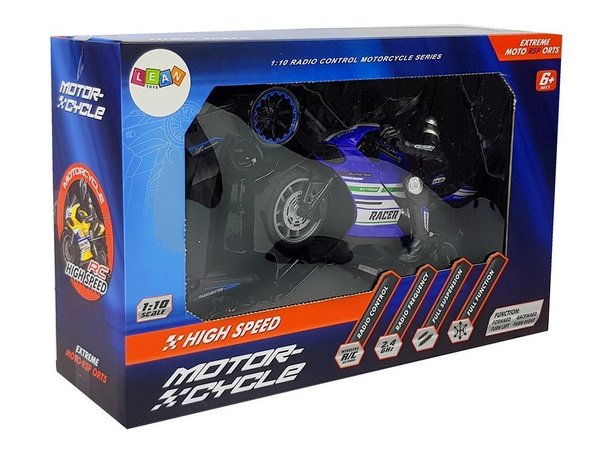 Sports Motorcycle 2.4G Remote Controlled Racer Range 35m Blue