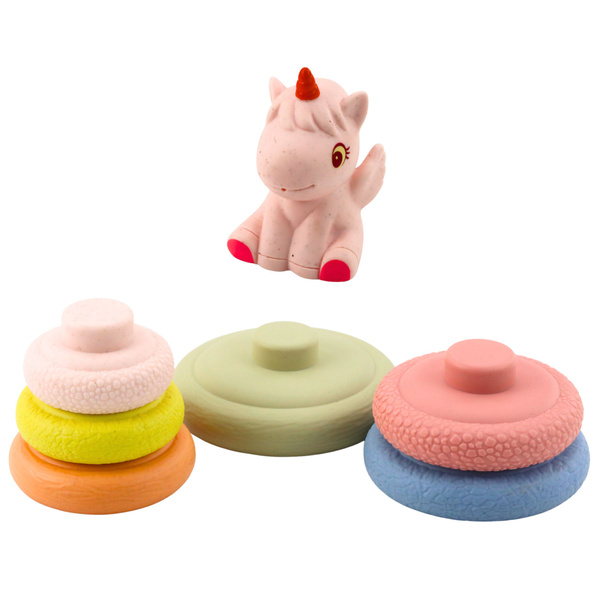 Weiche sensorische Pyramide Einhorn Gummi ECO Bunt