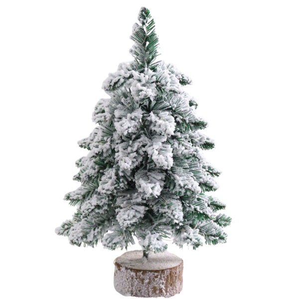 Decorative Artificial Christmas Tree on a Trunk Covered with Snow 60 x 16 cm