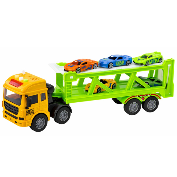 Lora Transport Truck With Cars Lights Sounds Green