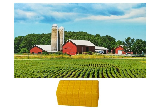 Set von Fahrzeug-Bauerntraktoren