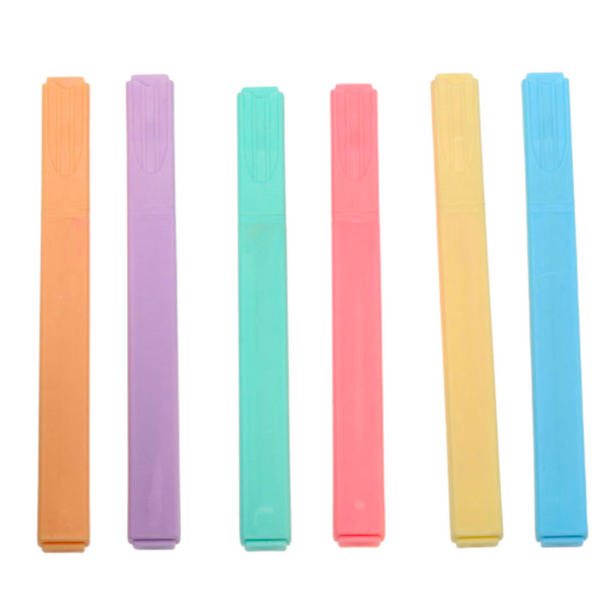 Set of Highlighters, Markers, Colored Markers, Office, School, 6 pcs.