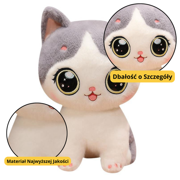 Plush Mascot Cuddly Toy Kitten White Gray 21cm