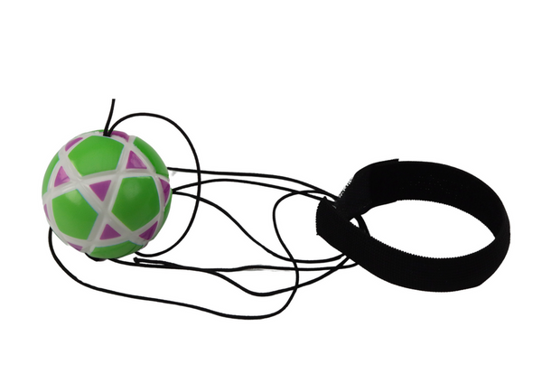 Hüpfball auf Gummiband, bunte Struktur, 6 cm