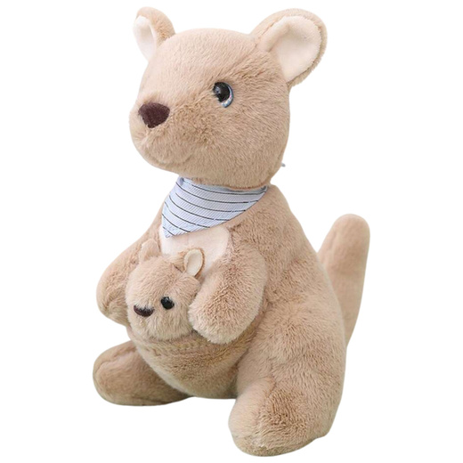 Plüsch Maskottchen Kuscheltier Känguru mit Jungem 23cm