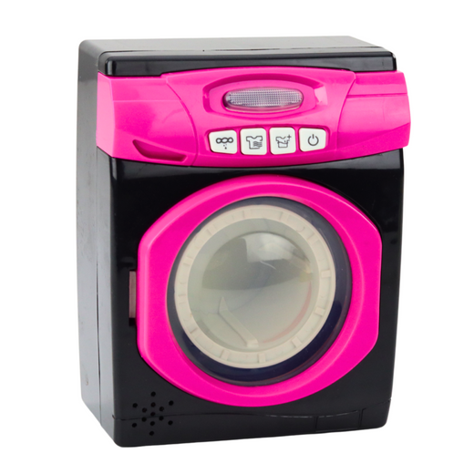 Set of household appliances Interactive washing machine Sounds Accessories Black and Pink