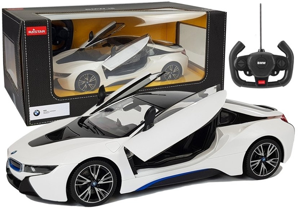 Auto R/C BMW i8 Rastar 1:14 Weiße Automatiktüren