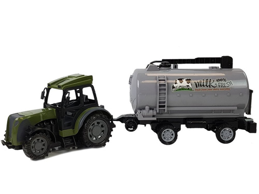 Green Tractor with Milk Tank Trailer Remote Control 2.4G