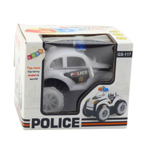 Police Car Rollover Obstacle Sensor 360° Lights Sounds White