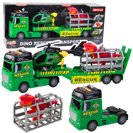 Rettungsset, LKW, Hubschrauber, Auto, Dinosaurier, Lichter, Geräusche
