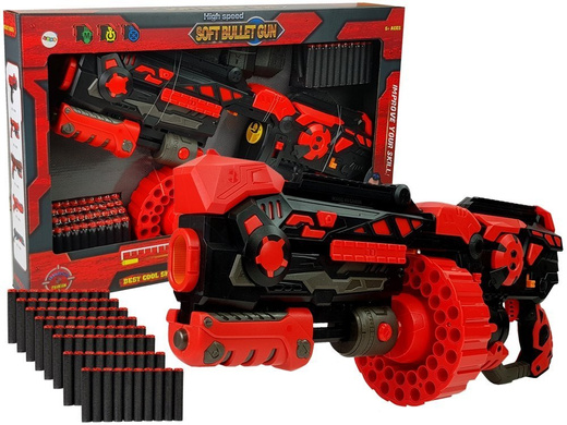 Duży Karabin na Piankowe Naboje Obrotowy Magazynek 80 naboi 59cm 