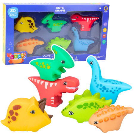 Bath Toys Set Rubber Dinosaurs Colorful 6pcs