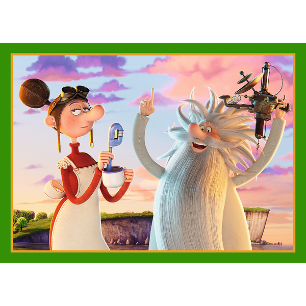 Puzzle 4in1 Welt des Diplodocus Drachen Menschlicher Film Diplodocus 34663