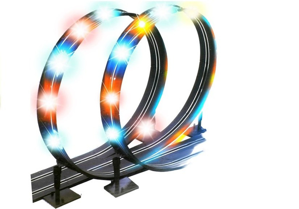 Rennstrecke 2 Autos Slot Cars 1:43 Loop Lights