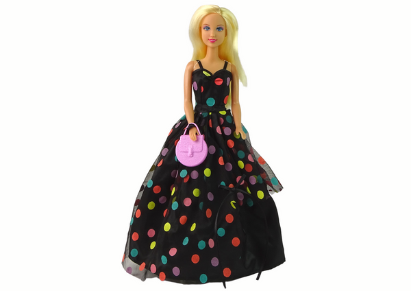 Lucy Doll, Black Polka Dot Dress, Long