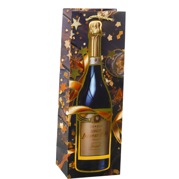Geschenktüte für Wein, Papierflasche, Champagner, 35 x 12 x 9 cm