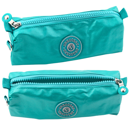 School Pencil Case Organizer Single Compartment Green 21.5cm