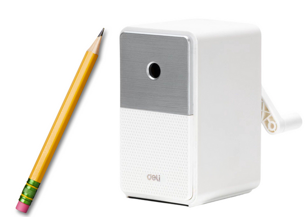 Kurbelhobel mit Behälter, verstellbares Messer, weiß