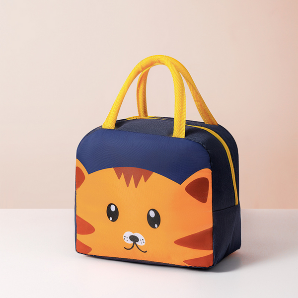 Thermal Insulating Breakfast Bag Lunch Bag Cat Navy Blue 23cm