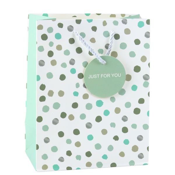 Geschenktüte mit Dots-Aufschrift „Just For You“ 23 x 18 x 10,5 cm