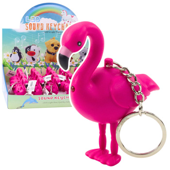 Flamingo Rucksack Schlüsselanhänger LED Sounds Pink