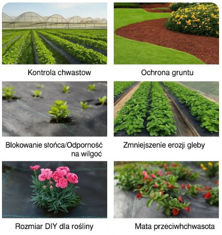 Black Agrotextile 160 cm x 50 m UV 90 g Anti-weed Agrotextile + Anchors