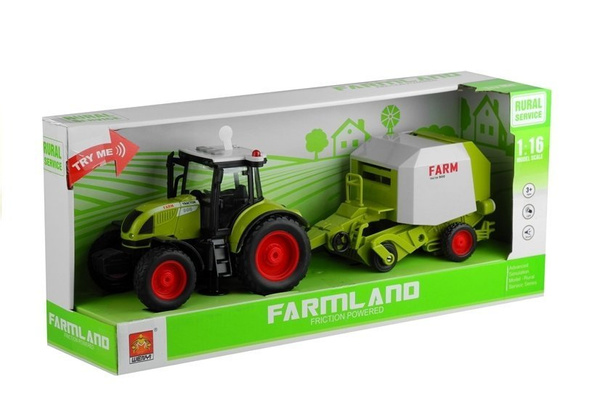 Traktor mit Rundballenpresse 37,5 cm verschiedene Sounds Fahrzeug Landwirtschaft