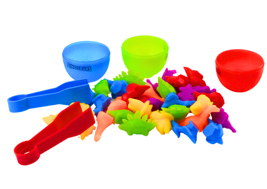 Dinosaur Egg Sorter Colorful Tongs 6 Pieces