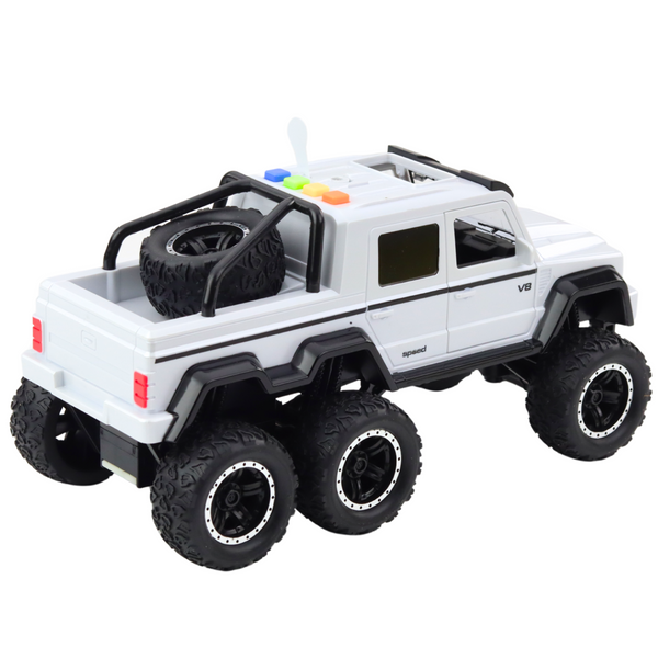 Geländewagen Friktionsantrieb Licht Sound Perlweiß 6x6 1:16