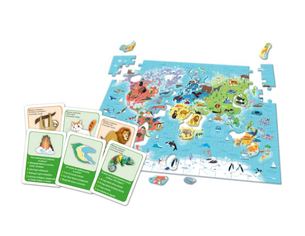 Lernspiel Puzzle & Quiz: Tiere Entdecke die Welt Ich lerne beim Spielen Polnische Sprache Clementoni 50779