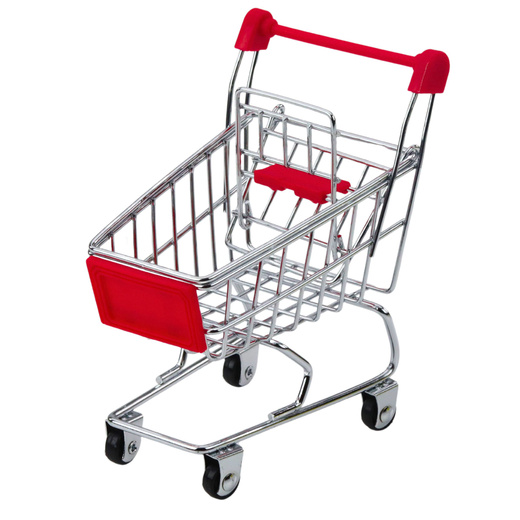 Mini-Einkaufswagen aus Metall, Rollenspiel-Puppendekoration