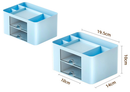 Desk Storage Organizer Drawers Blue