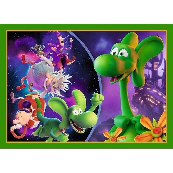 Puzzle 4in1 Welt des Diplodocus Drachen Menschlicher Film Diplodocus 34663