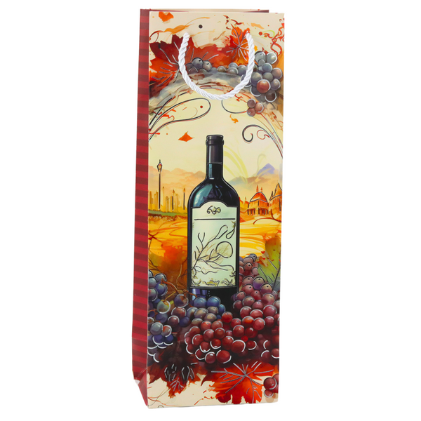 Geschenktüte für Wein- und Papierflaschen, 35 x 12 x 9 cm