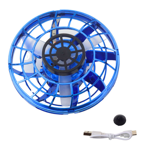 Fliegende Scheibe UFO Werfen LED Licht Gyroskop Blau