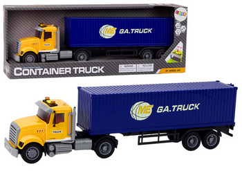 LKW-Tir-Sattelauflieger-Lichter klingen beim Fahren gelb