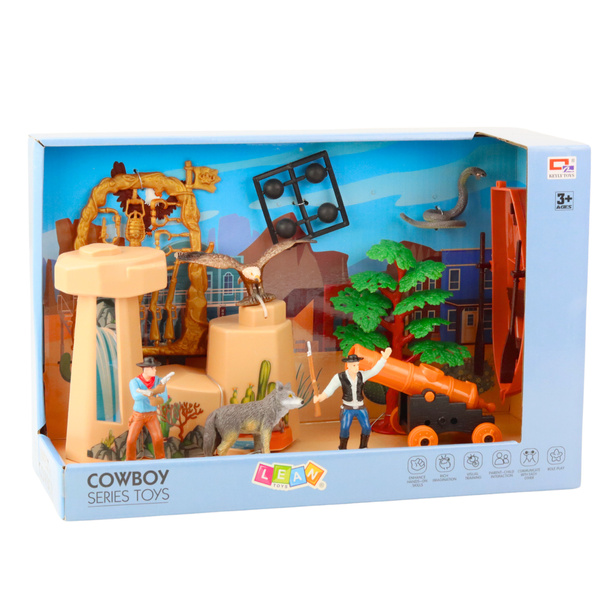 Cowboy Set Figures Wild West Cowboy Boat Cannon