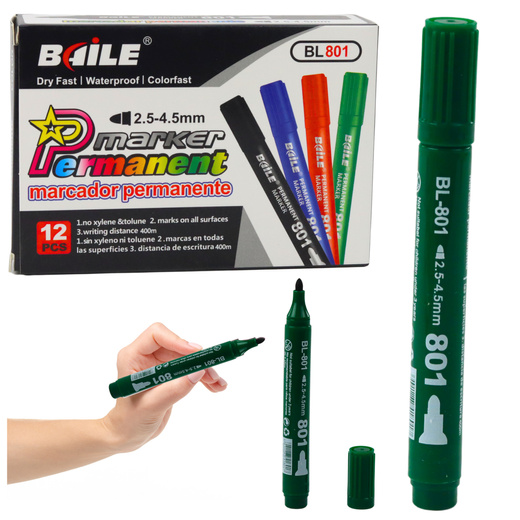 Permanent Marker Waterproof Green 2.5-4.5 mm