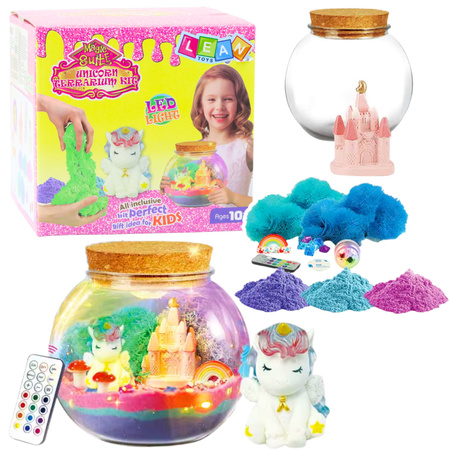 Kreatives DIY-Terrarium-Set mit kleiner Einhorn-LED-Lampe und Fernbedienung