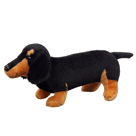 Plüsch Maskottchen Kuscheltier Hund Dackel Schwarz 25cm