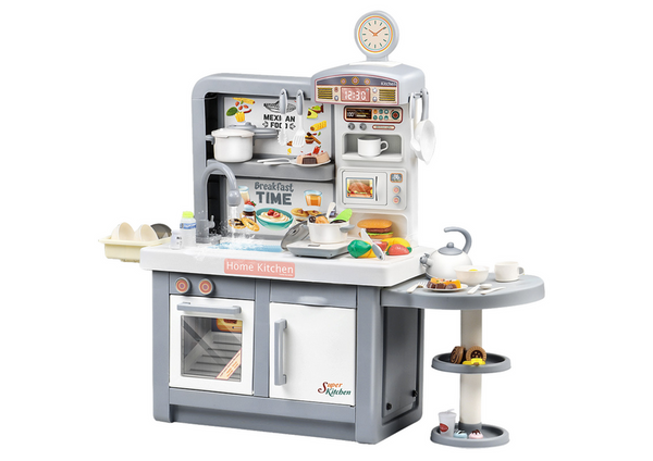 Dream Kitchen For Children Lights Sounds Steam Accessories Gray