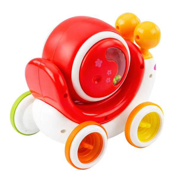 Interactive Snail Riding Drum Musical Educational Red