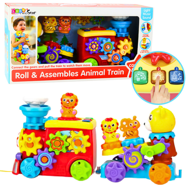 Interactive Musical Train For Toddlers Teddy Bear Gears Colorful