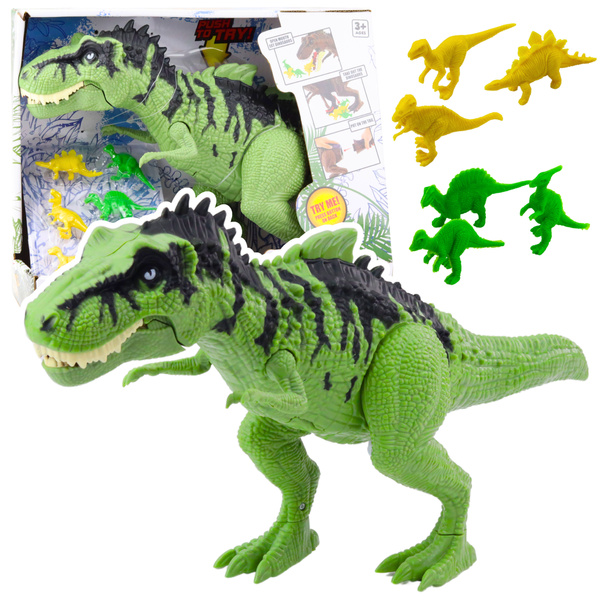 Dinosaurier-Set mit kleinen Figuren, bewegten Geräuschen, Grün