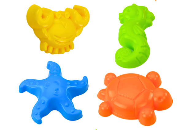 Set for Sand, Bucket, Strainer, Molds, 8 pieces, Colorful