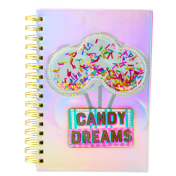 Candy Dreams Holografisches Notizbuch, liniert, A5, 90 Blatt