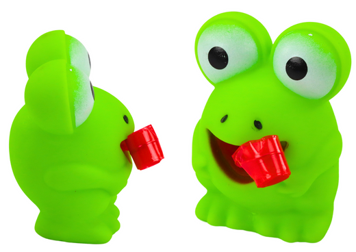 Rubber Frog With Retractable Tongue Green 7CM